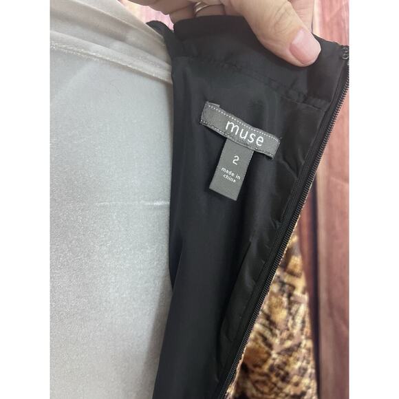 Muse Dress Snake Print Size 2 Small Party Cocktail Animal Formal Midi - Picture 5 of 10